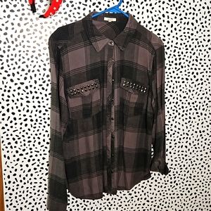 Xl flannel with rhinestones